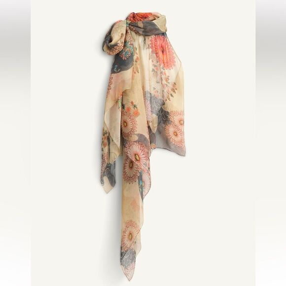 Zara 100% silk scarf top Kate Moss - Picture 1 of 9